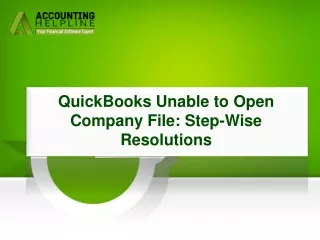 Easy Steps to Fix QuickBooks Unable to Open Company File issue