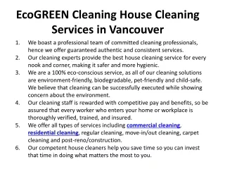 5 STAR CLEANING SERVICES BY ECOGREEN