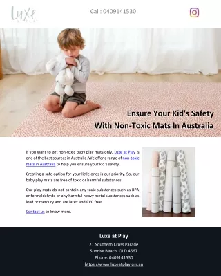 Ensure Your Kid's Safety With Non-Toxic Mats In Australia