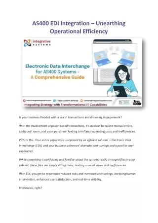 AS400 EDI Integration – Unearthing Operational Efficiency