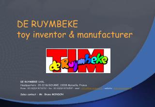 DE RUYMBEKE toy inventor &amp; manufacturer