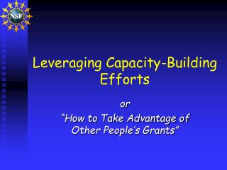 Leveraging Capacity-Building Efforts