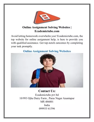 Online Assignment Solving Websites | Ecademictube.com