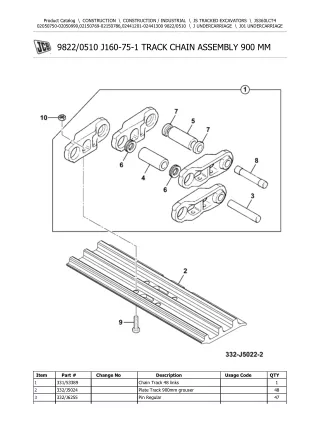 JCB JS360LC T4 TRACKED EXCAVATOR Parts Catalogue Manual (Serial Number 02441201-02441300)