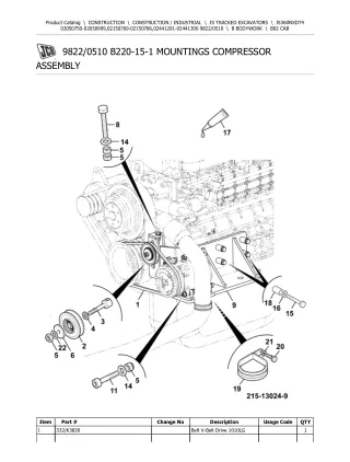 JCB JS360NXD T4 TRACKED EXCAVATOR Parts Catalogue Manual (Serial Number 02050750-02050999)