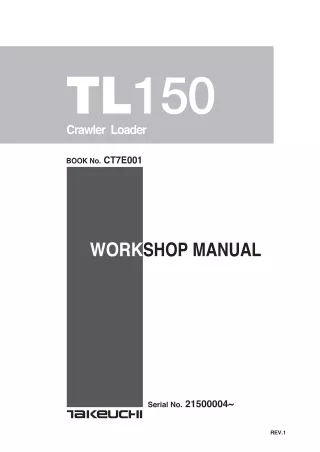 Takeuchi TL150 Crawler Loader Service Repair Manual