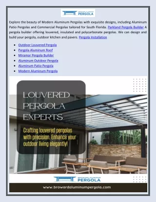 Retractable Aluminum Pergola
