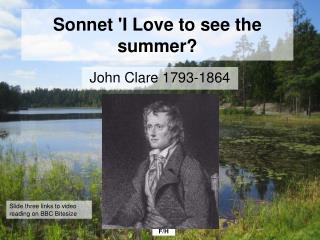 Sonnet 'I Love to see the summer?