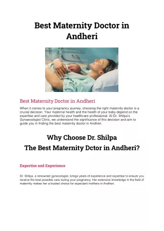 Best Maternity Doctor in Andheri