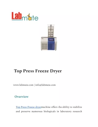Top Press Freeze dryer