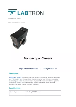 Microscopic Camera