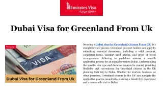 Dubai visa for Greenland citizens From UK