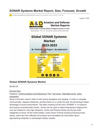 SONAR Systems Market Report Size Forecast Growth