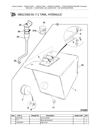 JCB TM200 Telescopic Wheeled Loader Parts Catalogue Manual (Serial Number 00633844-00634999)