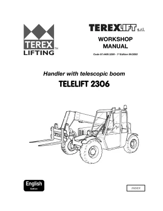 Terex Telelift 2306 Telescopic handler Service Repair Manual