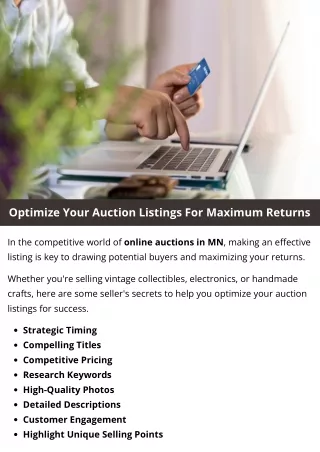 Optimize Your Auction Listings For Maximum Returns