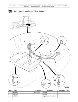 JCB TM220 Telescopic Wheeled Loader Parts Catalogue Manual (Serial Number 01545000-01545999)