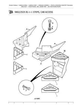 JCB TM270 LE Telescopic Wheeled Loader Parts Catalogue Manual (Serial Number 00787001-00787397)