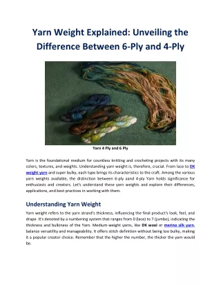 Yarn Weight Explained - Unveiling the Difference Between 6-Ply and 4-Ply