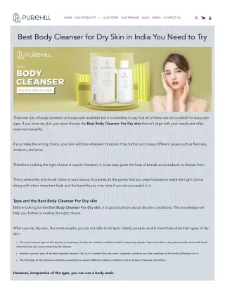 Best Body Cleanser for Dry Skin in India You Need to Try