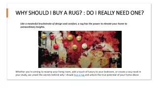 WHY SHOULD I BUY A RUG? - DO I REALLY NEED ONE? | Cocoon Fine Rugs