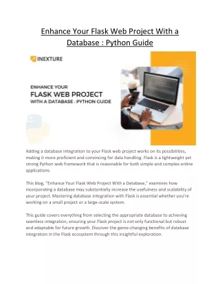 Enhance Your Flask Web Project With a Database  Python Guide