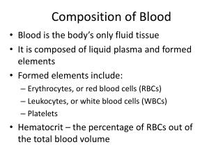 Composition of Blood