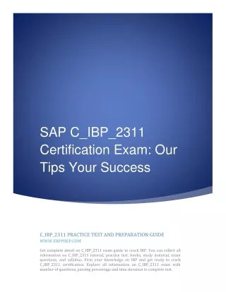 SAP C_IBP_2311 Certification Exam: Our Tips Your Success