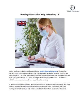 Nursing Dissertation Help in London, UK