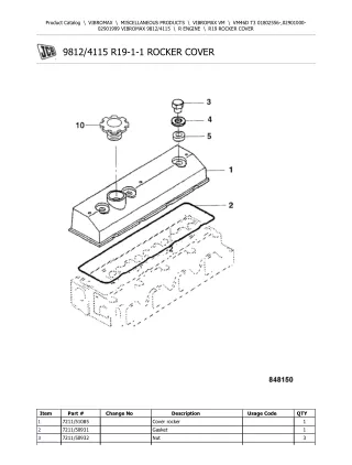 JCB VM46D T3 VIBROMAX Parts Catalogue Manual (Serial Number 01802556 and up)