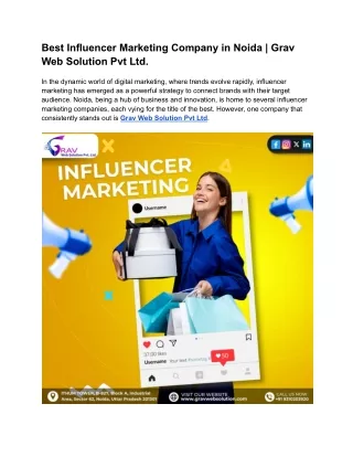 Best Influencer Marketing Company in Noida | Grav Web Solution Pvt Ltd