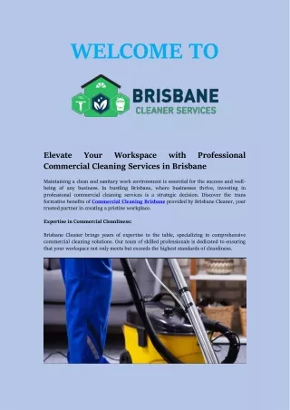 Transform Your Workspace with Top-notch Commercial Cleaning in Brisbane