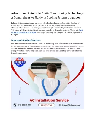 Advancements in Dubai's Air Conditioning Technology_ A Comprehensive Guide to Cooling System Upgrades