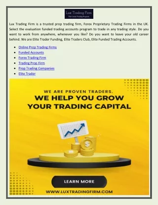 Forex Proprietary Trading Firms