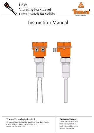 Vibrating Fork Level Limit Switch for Solids