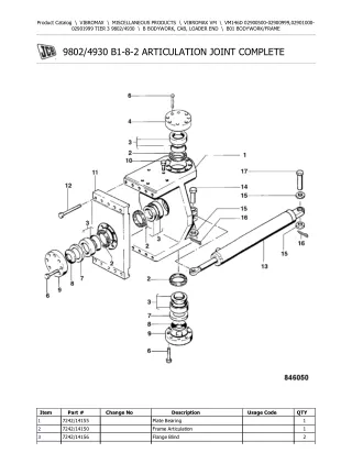 JCB VM146D TIER 3 VIBROMAX Parts Catalogue Manual (Serial Number 02900500-02900999)