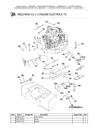 JCB VM146PD TIER 3 VIBROMAX Parts Catalogue Manual (Serial Number 02900500-02900999)