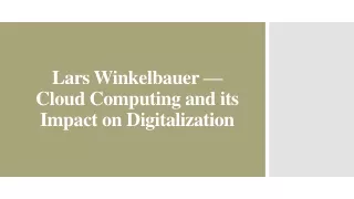 Lars Winkelbauer — Cloud Computing and its Impact on Digitalization