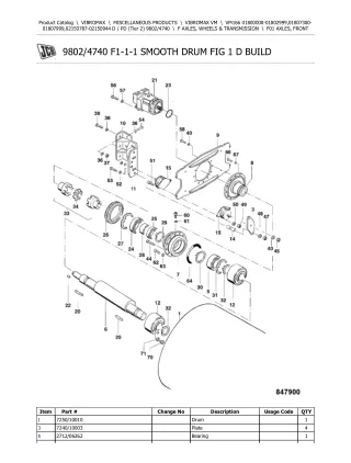 JCB VM166 D  PD (Tier 2) VIBROMAX Parts Catalogue Manual (Serial Number 01800000-01802999)