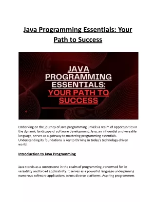 Java Programming Essentials_ Your Path to Success.