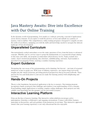 Java Mastery Awaits