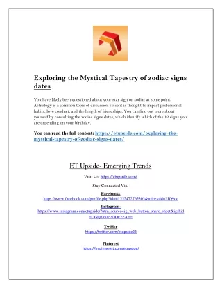 Exploring the Mystical Tapestry of zodiac signs dates