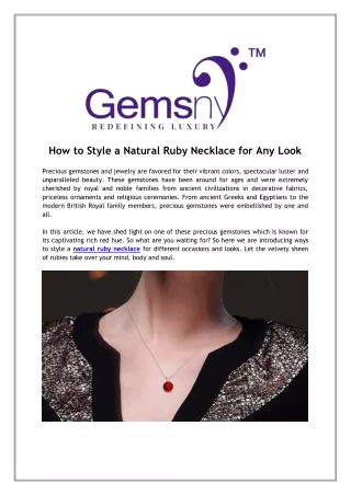 How to Style a Natural Ruby Necklace for Any Look