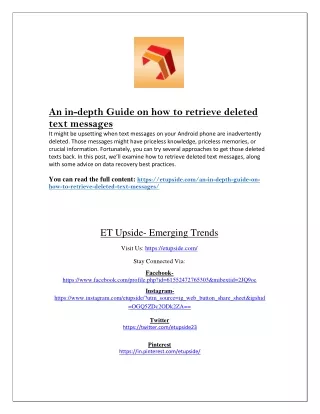An in-depth Guide on how to retrieve deleted text messages