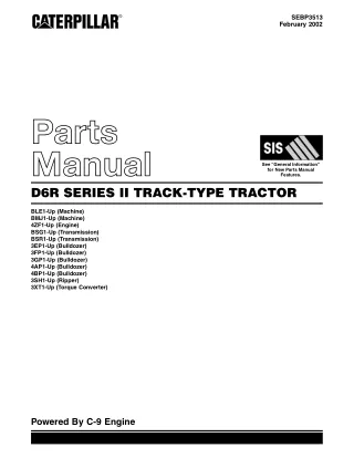 Caterpillar Cat D6R Series II Track-Type Tractor Parts Catalogue Manual