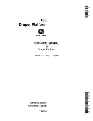 John Deere 135 Draper Platform Service Repair Manual