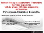 TI video solutions are completely changing how the world interacts with HD video end applications