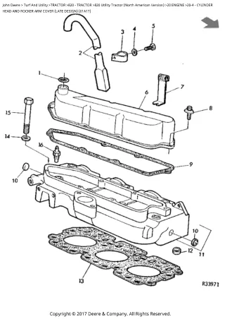 John Deere 820 Utility Tractor (North America Version) Parts Catalogue Manual (PC4114)