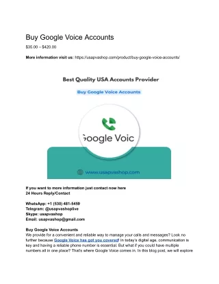 Buy Google Voice Accounts