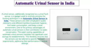 Automatic Urinal Sensor in India